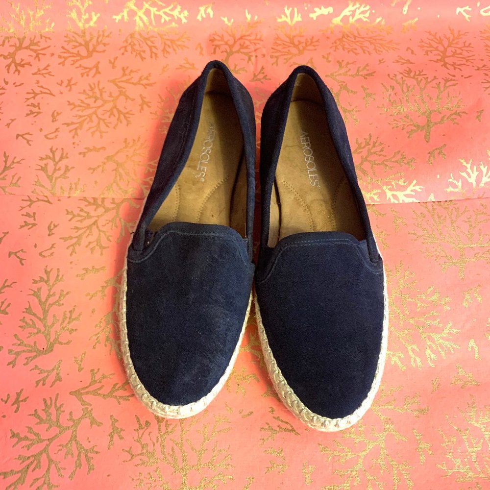 Aerosoles dark blue suede espadrilles women's